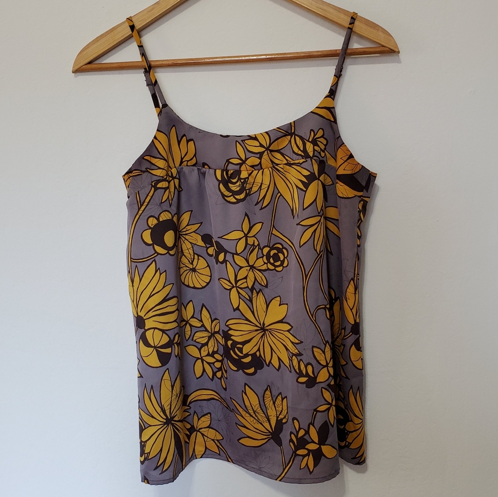 Old Navy | Gold & Grey Floral Tank